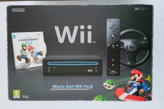 Console Nintendo Wii Black Version Mario Kart Pack
