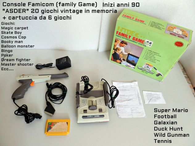 Console vintage famicom, 26 giochi retrograve, quotAsderquot, Super mario ecc...