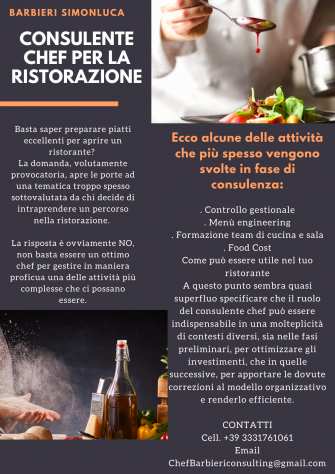 Consulente Chef per la ristorazione