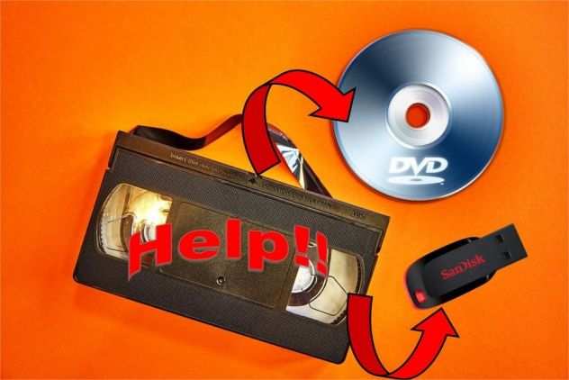 Conversioni Riversamenti Riversaggi Videocassette cassetta in File Chiavetta DVD
