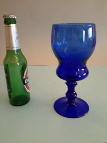 Coppa o Calice in vetro colore blu cobalto