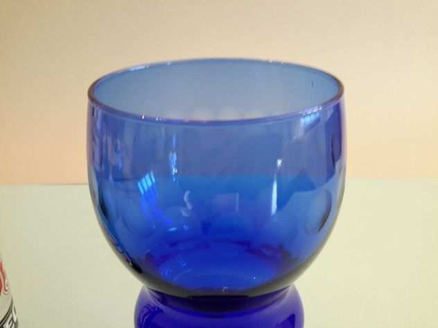 Coppa o Calice in vetro colore blu cobalto