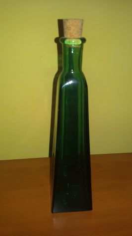 Coppia bottiglie vetro colorato trasparente