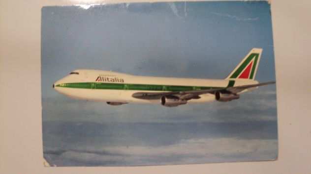 Coppia cartoline aerei Alitalia inizi anni 80