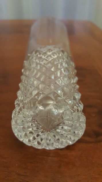 Coppia di bicchieri di cristallo vintage, taglio a diamante, da spumante o champ