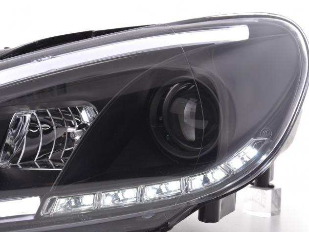 Coppia fanali anteriori neri led VW GOLF 6 20082012