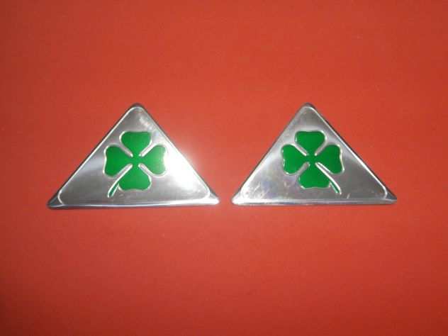 Coppia logo targhetta fregio emblema Alfa Romeo Quadrifoglio Verde quotNUOVIquot