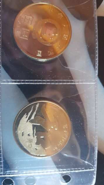 Coppia monete Cina commemorative