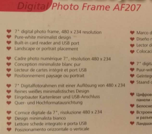 Cornice fotografica digitale display 17,8cm Acer AF207