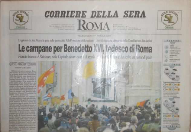 Corriere della sera Roma Papa Benedetto XVI
