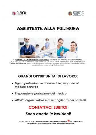 Corso Assistente alla Poltrona Dentistica (ASO) - qualifica Regione Lazio