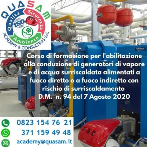 Corso Caldaista (Conduttore generatore di vapore) - Videoconferenza - ITALIA