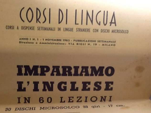 Corso di Inglese su Vinili 33 giri Vintage anni quot60