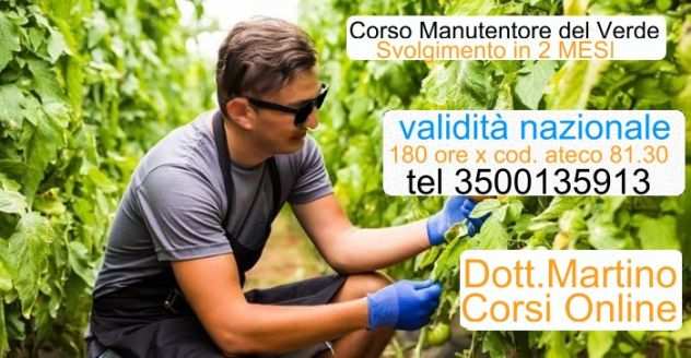 CORSO DI MANUTENTORE DEL VERDE PERUGIA ONLINE 180 ORE IN REGIONE UMBRIA