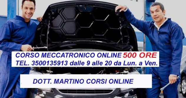 CORSO DI MECCATRONICO PESCARA ONLINE. 500 ORE. CODICE ATECO 45.20.10