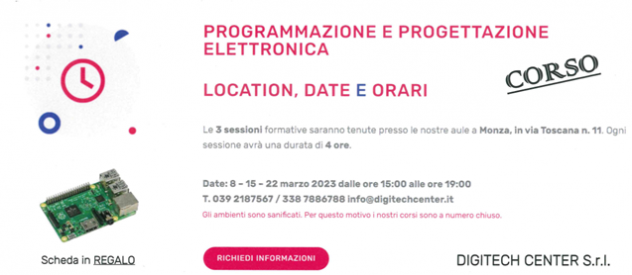 Corso di PROGRAMMAZIONE E PROGETTAZIONE ELETTRONICA