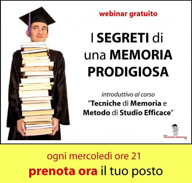 CORSO DI TECNICHE DI MEMORIA E METODO DI STUDIO EFFICACE