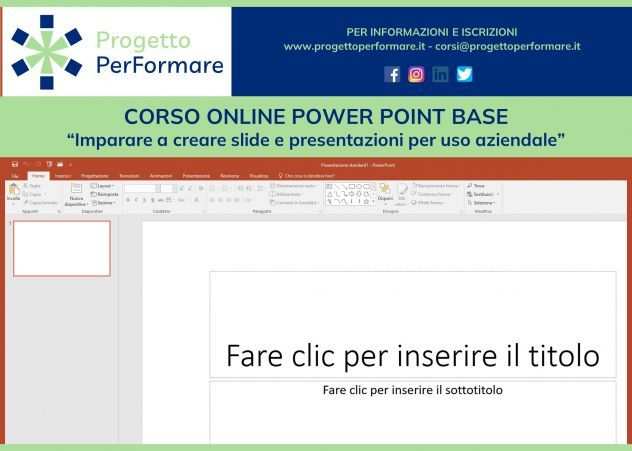 Corso online di Power Point Base per uso aziendale