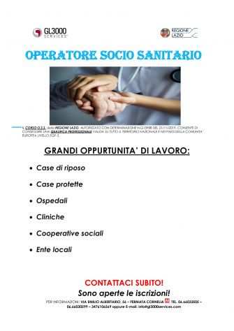 CORSO OPERATORE SOCIO SANITARIO (OSS) E RIQUALIFICA - qualifica Regione Lazio