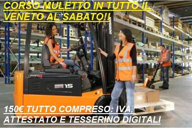 Corso Patentino Muletto a Padova a 150 Euro IVATO Sabato 18 e 25 Marzo 2023