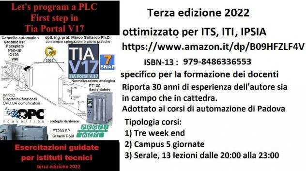 Corso programmazione dei PLC con TIA V18 campus invernale con vitto e alloggio