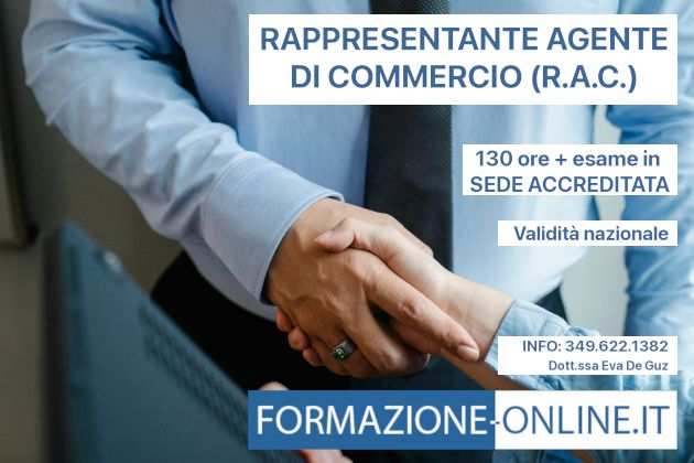 CORSO RAC AGENTE E RAPPRESENTANTE DI COMMERCIO 130 ORE - PALERMO