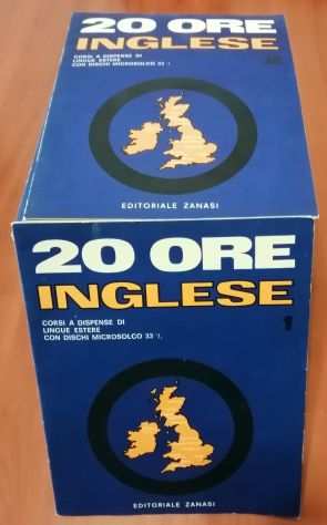 Corso semi completo di Inglese Vintage anni 60 - 20 Ore Inglese su Dischi da 33