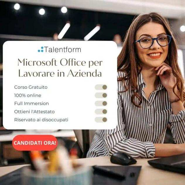 corsoMicrosoft Office per Lavorare in Azienda (corso GRATUITO in aula virtuale)