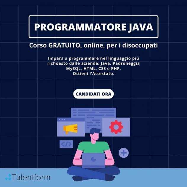 corsoProgrammatore Java (corso GRATUITO a distanza, in aula virtuale), edizione del 31 agosto