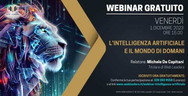 corsoWEBINAR GRATUITO LINTELLIGENZA ARTIFICIALE E IL MONDO DI DOMANI