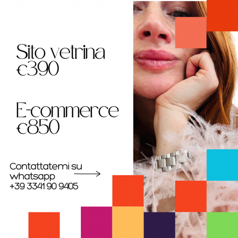 Costruttrice di siti internet vetrina e di e-commerce cerca collaborazioni.