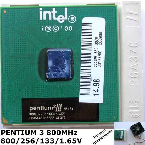 CPU PENTIUM 3 800 256 133 1,65V L035A050-0052 SL3Y2 Socket PGA 370.