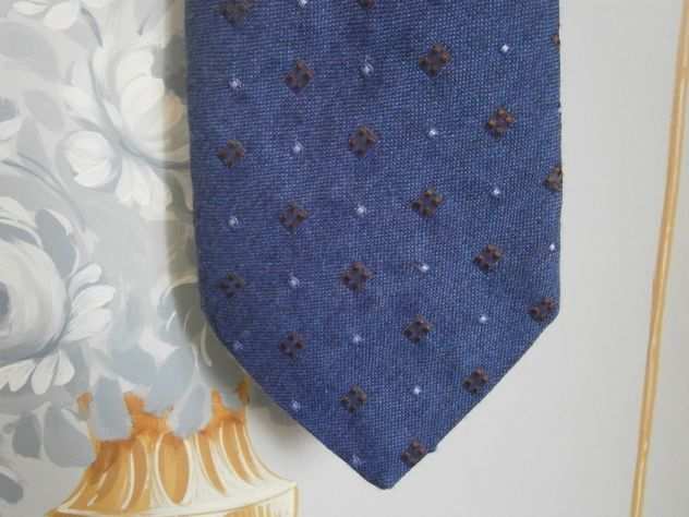 Cravatta di lanaseta Virgilins azzurra (Italia) anni 90