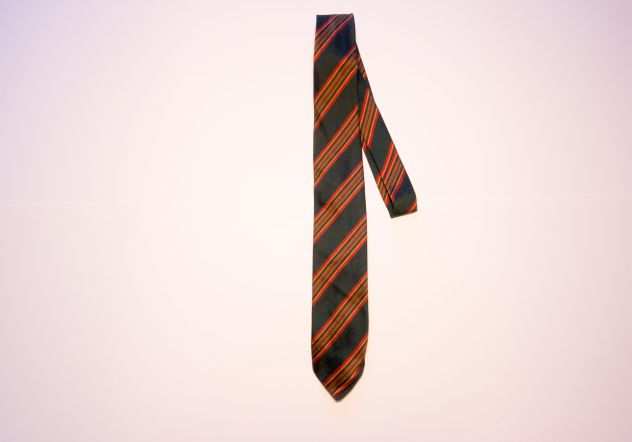Cravatta vintage a righe 100 pura seta