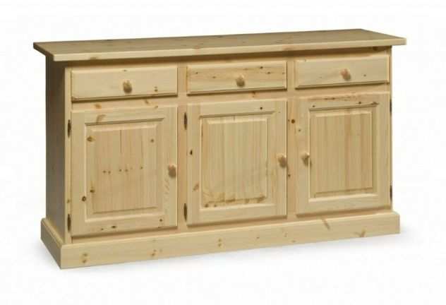 Credenza 3 Ante 3 Cassetti cod 200Nat Legno Stile Rustico