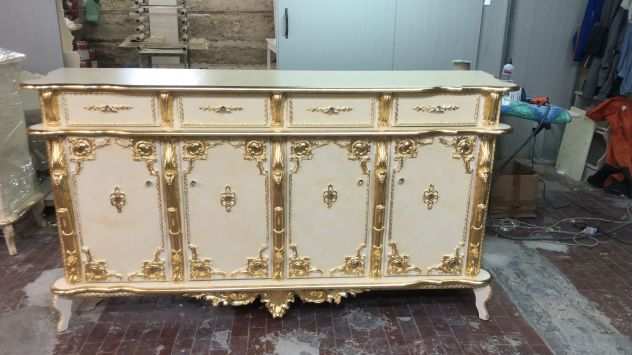 Credenza 4 ante 4 cassetti foglia oro avorio con spedizione