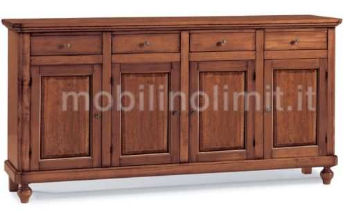 Credenza 4 porte 4 cassetti (grezza) - Nuovo