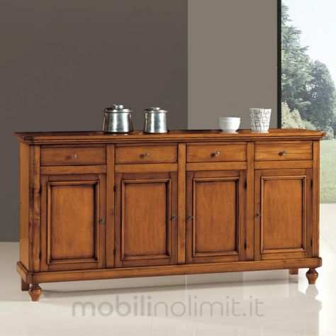 Credenza 4 porte 4 cassetti (Mobile Grezzo) - Nuovo