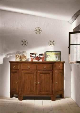 Credenza in Legno Smussata 4 Ante 4 Cassetti Classica cod 11522