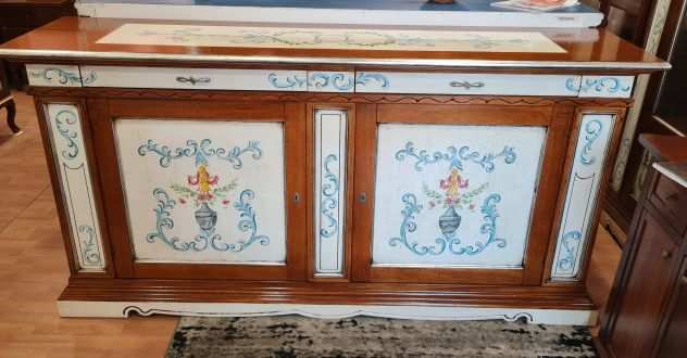 Credenza noce shabby dipinta in legno credenzone con spedizione