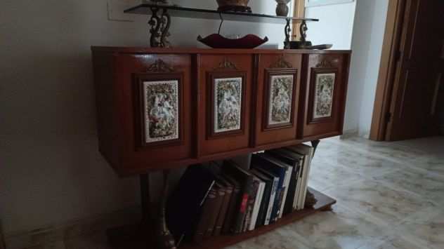 Credenza, Sideboard, Cabinet, bar, tirolese Vintage anni 5060 legno mogano anti