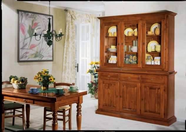 Credenza Venezia con vetrina arte povera Cod 11507