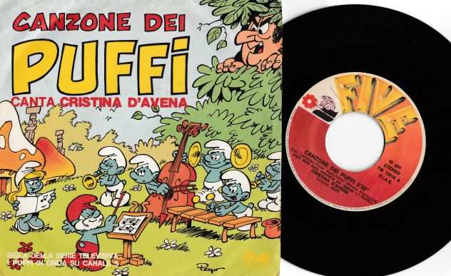 CRISTINA DAVENA - Canzone dei Puffi - 7  45 giri Sigla TV 1982 FIVE