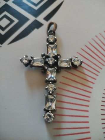 Croce argento zirconi