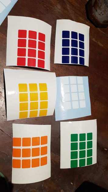 cubo di rubik adesivi di ricambio 72 quadratini 6 colori