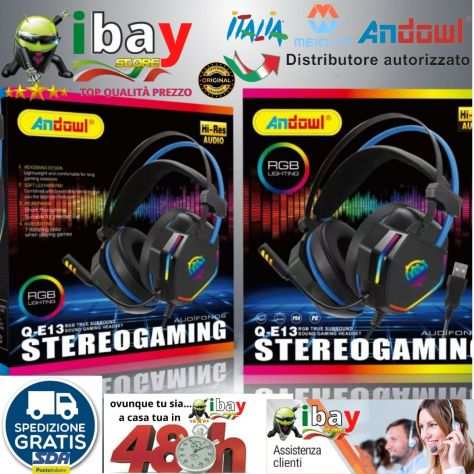 CUFFIE STEREO FANTASTICHE RGB GIOCO LED RGB GAMING VIDEOGIOCHI MUSICA