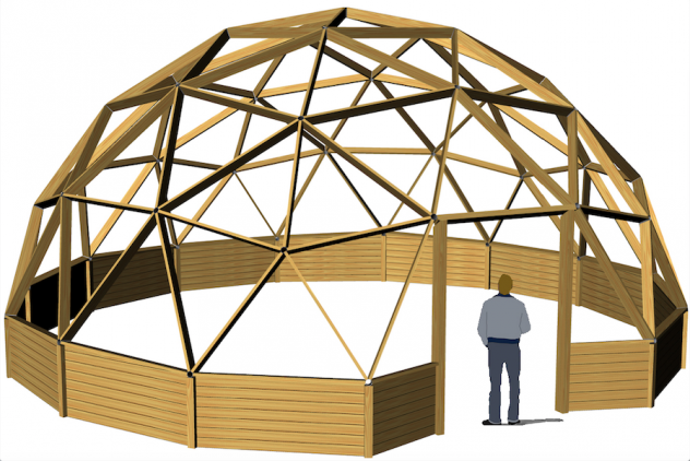 CUPOLA GEODETICA progettazione strutture prefabbricate gazebo in legno