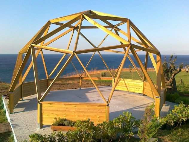 CUPOLA GEODETICA progettazione strutture prefabbricate gazebo in legno