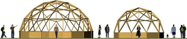 CUPOLA GEODETICA progettazione strutture prefabbricate gazebo in legno