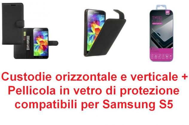 Custodie  Vetro di protezione per Samsung Galaxy S5 NUOVI DA MAGAZZINO